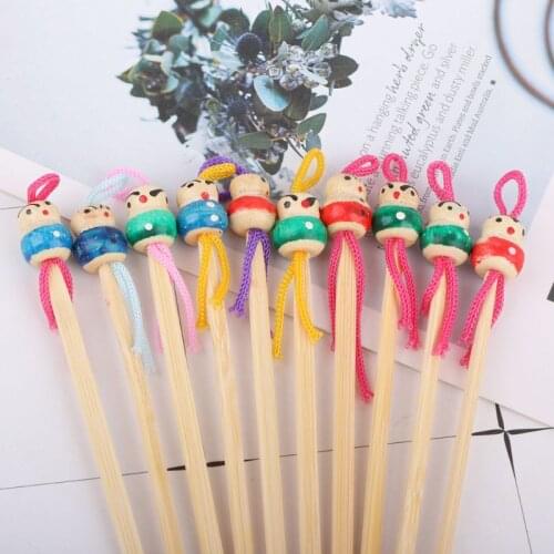 Cute Mini Doll Earpicks Wood Bamboo Ear Picks Wax Remover Cleaner Ear Care Tool 40JD