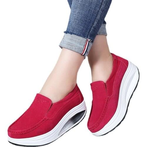 New Spring Autumn Shoes Woman Slip On Womens Loafers Genuine Leather Flat Platform Women Shoes Moccasins Female Shoe