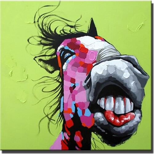 Cartoons Hand Painted Funny Animals Art Oil Painting On Canvas Wall Art Frameless Picture Decoration For Hotel Home Decor Gift