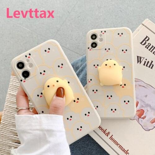 1pcs Cartoon Chicken Cute Back Case For iphone 11 12 Pro XS MAX Soft Funny Fashion For XR X MINI SE2020 8 7 7 Plus Cover