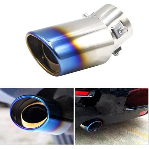 Universal Car Exhaust Muffler Tip Round Stainless Steel Pipe Chrome Exhaust Tail Muffler Tip Pipe Silver Car Accessories Muffler