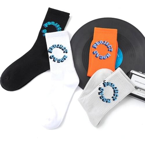 Street Fashion relief Cotton Adult Middle Calf Crew Socks Three Dimensional 3D Print Text Letter Stone Novelty Cute Funny Skate