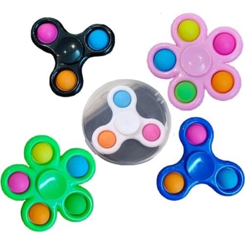 New Toys Fidget Sensory Pop It Toy Push Pop Bubble Key Chain Spinner Simple Dimple Popit Fidget Toys