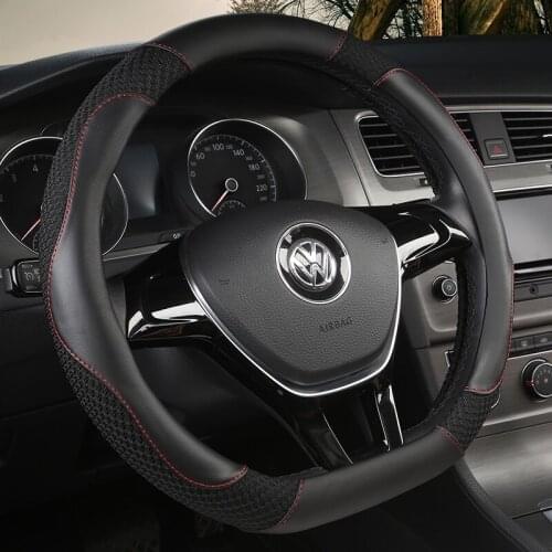 New D Shape Steering Wheel Cover for VW Golf 7 Polo 2014-2019 Scirocco Jetta 6 2017-2019 Santana 2016-2018 Auto Accesorioss