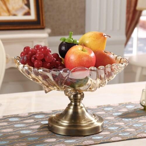Creative European luxury fruit bowl,shinning Silver Crystal glass fruit tray/alloy Fruit Plates plate fashion home decoration