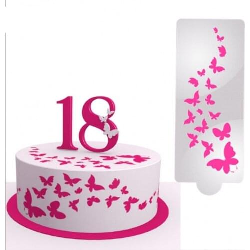 Butterfly Cake Stencil Airbrush Plastic Painting Art Cake Spray Mold Cookies Fondant Molds DIY Cake Mousse Brim Decorating