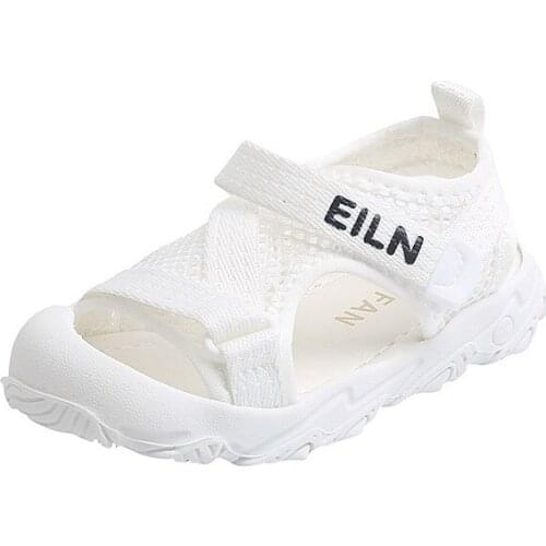 CNFSNJ brand New Summer Children shoes Lighting Flat Heels Shoes Girls Kids Soft Bottom Boys Sandals black white sneakes