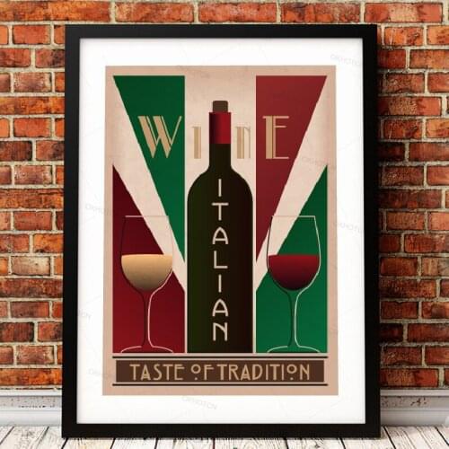 Retro Italian Wine Poster Kitchen Restaurant Bar Wine Canvas Painting Wall Art Pictures Modern Home Decoration Unframed