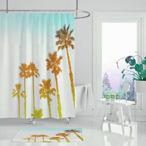 Bathroom shower curtain tropical plants shower curtain home bathroom decoration bathroom shower curtain door cushion cover