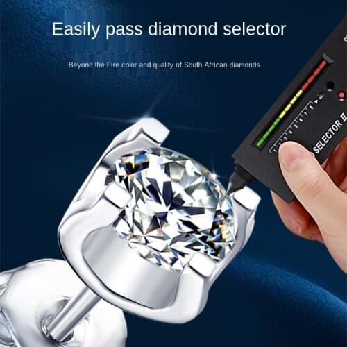 Luxury 925 Sterling Silver MoissaniteTest Passed Round 1ct GAR Luxury Earrings for Women Wedding Jewelry