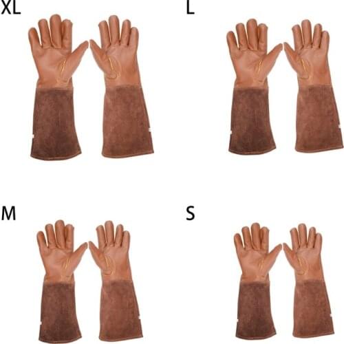 1 Pair Heavy Duty Gardening Rose Pruning Gauntlet Gloves Thorn Proof Long Sleeve Work Welding Garden Gloves