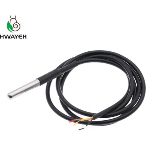1pcs DS18B20 Stainless steel package 1 meters waterproof DS18b20 temperature probe temperature sensor 18B20