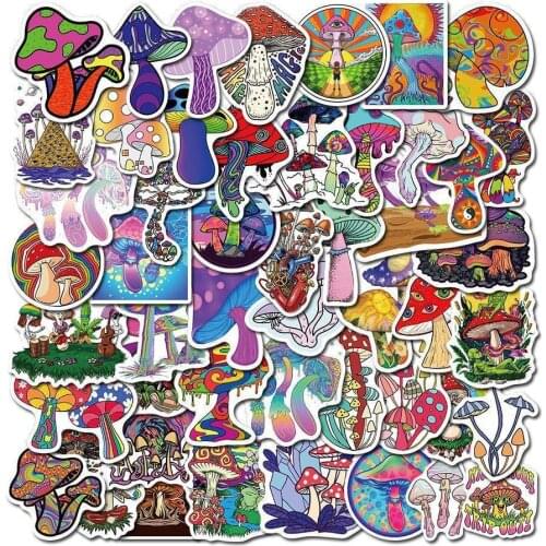 10/30/50PCS Psychedelic Aesthetics Mushroom Stickers Toy Luggage Mobile Phone Decoration Graffiti DIY Stickers Wholesale