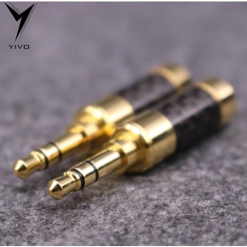 10pcs YIVO Hi-end Gold Plated Audio Male Earphone Headphone plug Carbon Fiber 3.5mm stereo 1/8" jack connector for 3mm~6mm Cable