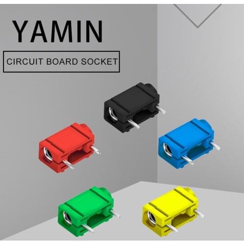 10pcs/lot 4mm Socket Banana Plug Two Pins PCB Installation Circuit Board Socket M4 60V 24A