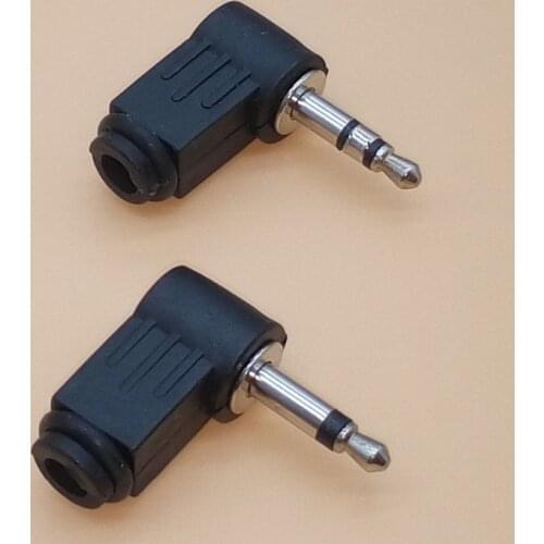 4pcs 3.5mm 2pole 3pole Audio Mono Stereo Male jack Plug Right Angle Plugs for Phone Headset