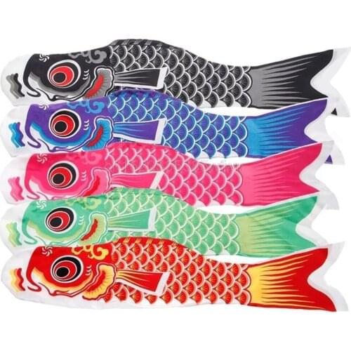 5pcs Japanese Carp Spray Windsock Streamer Fish Flag Cartoon Fish Colorful Japanese Style Carp Streamer Windsock Koinobori Gif