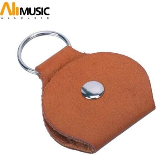 6pcs Guitar Plectrum Holder Pick Holder Bag High Quality Leather Black/Brown/Red