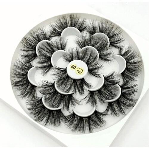 7/8 pairs 25mm 3D Faux Mink Lashes Natural False Eyelashes Dramatic Volume Fake Lashes Makeup Eyelash Eyelashes Extension tool