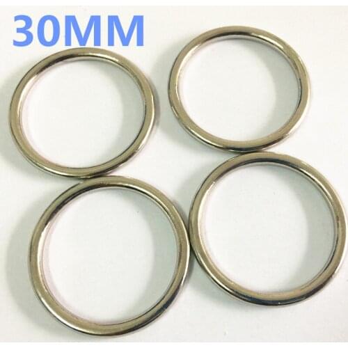 DIY leather Craft Hardware Handbag Accessories O Ring 30mm 50pcs Silver