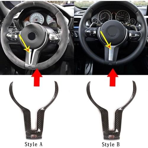 For BMW M2 M3 M4 M5 M6 X5M X6M F06 F10 F80 F82 F85 F86 F87 2014-20 Real Carbon Fiber Car Steering Wheel stickers Car Accessories