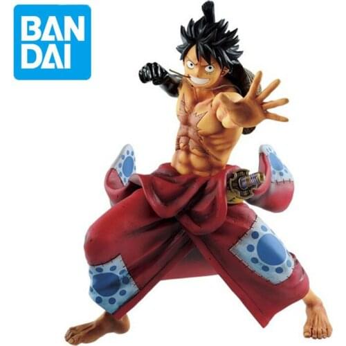 Bandai Original ONE PIECE Anime Figures Monkey D. Luffy PVC Action Figure Collectionsl Hand-Model Dolls Toys Kids Gifts