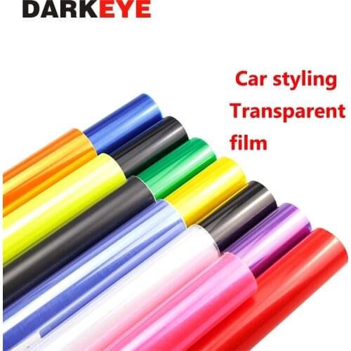 DARKEYE Car styling Transparent film For Headligt 13 Colors 30x100cm taillights lights protective Car Stickers Car-styling DJ