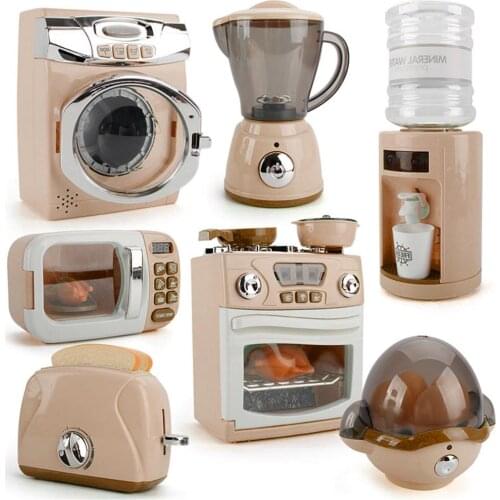 Simulation Kids Washing Machine Steamer Water Dispenser Kitchen Tool Set Gift
