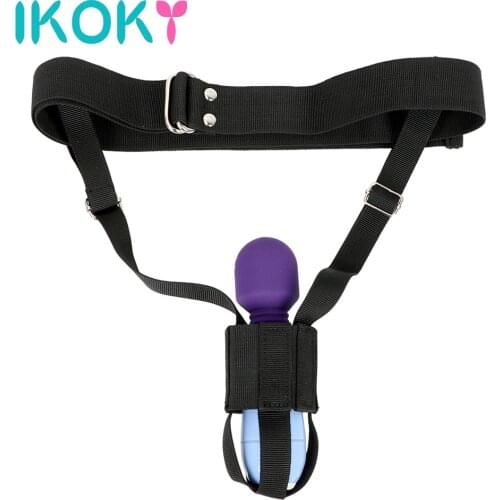 IKOKY Erotic Adjustable Strap Bondage Gear Dildo Belt Female Fasten Belt Masturbation Tool Sex Toys for Women