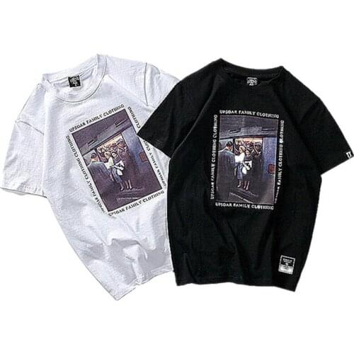 New Fashion Men T Shirts Hip Hop Printing Mens T-Shirt Summer New Street Clothing Casual Men Tee Shirts Tops