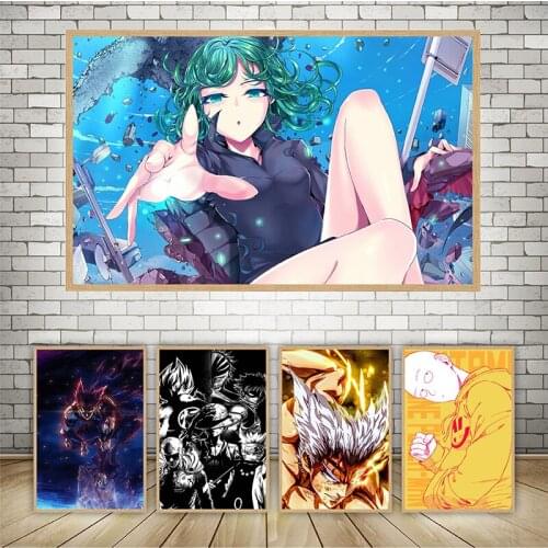 One Punch Man Saitama Genos Tatsumaki Canvas Painting Anime Wall Picture Decoration Canvas Japan Style Poster Gift for Kids