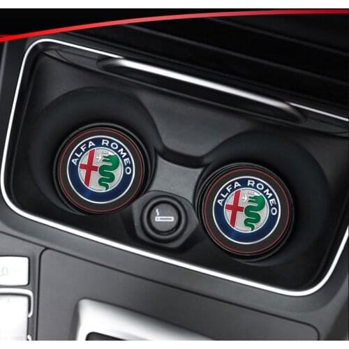 2pcs car interior mats water coaster leather pad for alfa romeo giulietta 159 147 156 Giulia Stelvio car anti-dirty pad