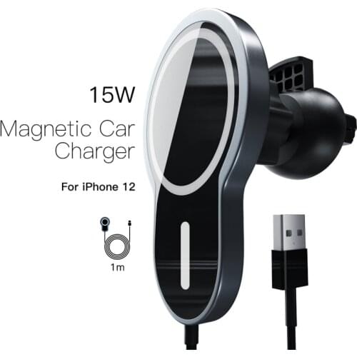 New Fast Charging 15W Magnetic Car Charger Fast Wireless Charging Mount Adsorbable Phone Holder For IPhone 12 Pro Max