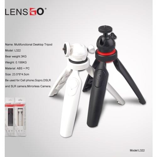 LENSGO L322 Camera/Gopro/Smartphone Tabletop Tripod , The Mini Lightweight Tripod with Wireless Bluetooth Shutter