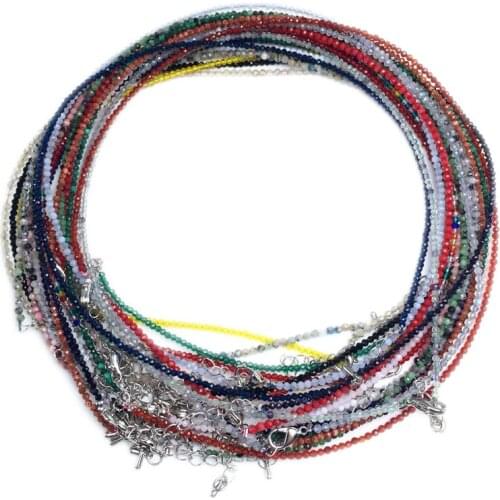 Natural Stone Labradorite crystal 2mm Small Round Section Stone necklace Mini necklaces are suitable for men and women gifts