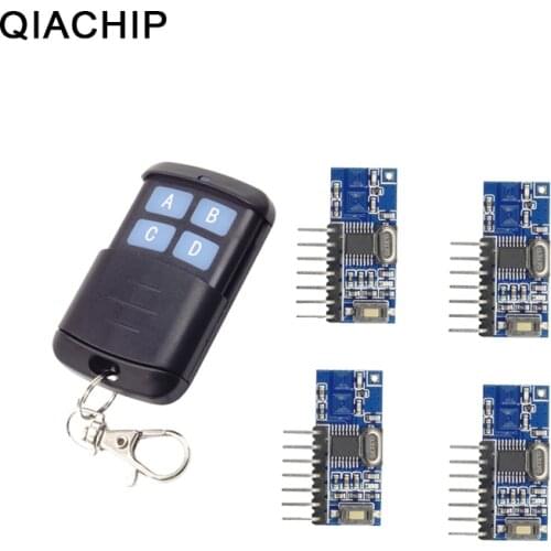 QIACHIP 433Mhz Transmitter For Gate Garage Door Alarm Light Controller Mini Wireless RF Remote Control EV1527 Learning Code