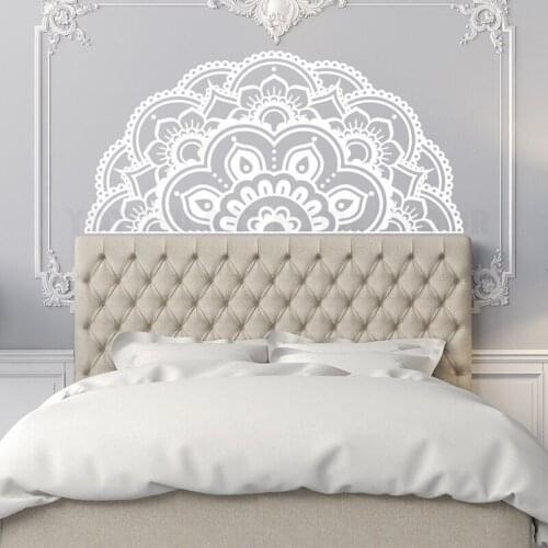 Half Mandala Vinyl Wall Sticker Bohemian Style Wall Mural Home Bedroom Decor Removable Mandala Flower Design Wall Sticker X81