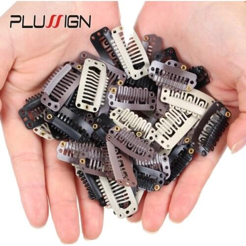 Factory Directly Supply 30Pcs Wholesale Wig Clips Snap Hair Clips For Extensions Black Brown Blonde 32Mm 9 Teeth Comb Clip
