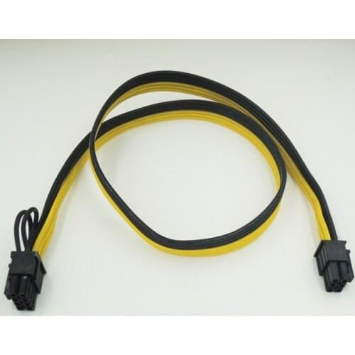 100pcs lots 50CM PCI-E 6pin to PCI-E 8(2+6)pin extention 1007 18AWG power cable for Server power