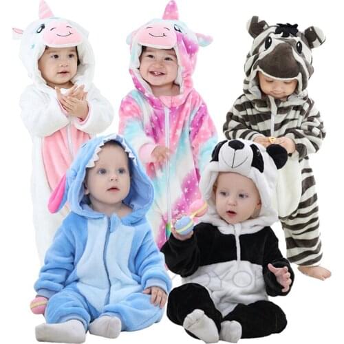 Winter Baby Clothes Zebra Panda Newborn Clothes Baby Girl Boy Romper Infant Clothing Jumpsuit Toddler Babys Set Unicorn Pajamas