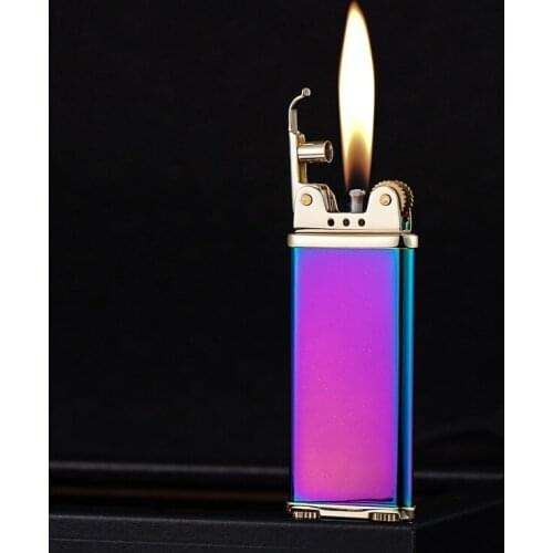 Zorro 585 Ultra Thin Brass Grinding Wheel Open Fire Kerosene Lighter Fuel Lighter Creative Personality Mens Smoking Accessories