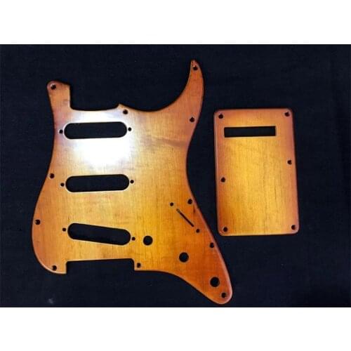 1set carved Ailanthus wood STRAT GUITAR SSS Pickguar and cover