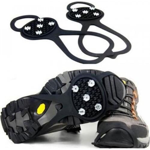 1 Pair S M L 5 Studs Anti-skid Snow Ice Climbing Shoe Spikes Ice Grips Cleats Crampons Winter Climbing Anti Slip Shoes Cover