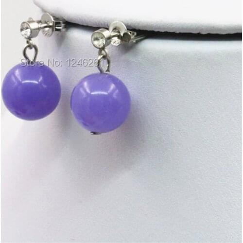 10mm Accessories Natural Blue Chalcedony Lucky Stone Earbob Earrings Ear Stud Women Fashion Jewelry Making Girls Hallowmas Gifts