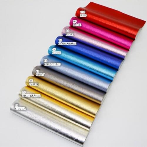 10PCS--20X22CM DIY Hair Bow Material Metal Color PU Synthetic Faux Leathers