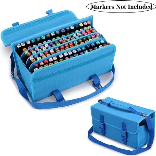 120 Color Marker Pen Case Large Capacity Folding Pen Case Canvas Art Markers Pen Storage