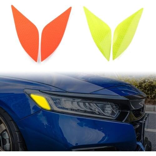 2pcs Car Front Head Light Lamp Reflector Cover Stickers For Honda Accord 2018 2019 2020