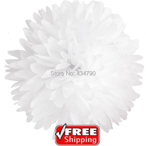 20pcs 8"(20cm) Purple White Paper Pom Poms Wedding-Hanging Paper Flowers Balls,Party Home Nursery Decorations-Choose Your Colors