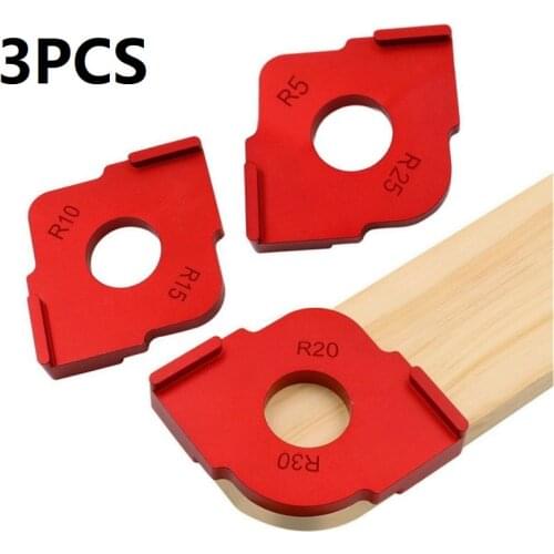 3pcs/set Woodworking Trimming Radius Jig Router Templates Aluminium Alloy Radius Corners R5 R10 R15 R20 R25 R30 Quick-Jig