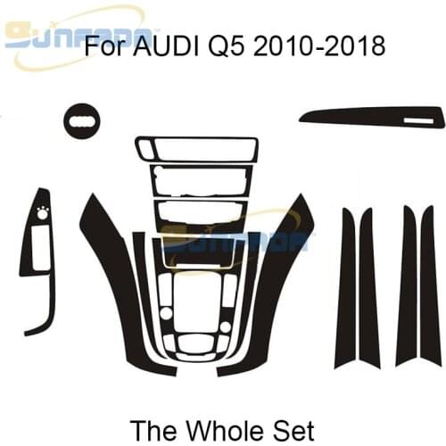 3D 4D 5D Carbon Fiber Vinyl Decal Stickers Car Interior Decoration/ Upgrade/Protection For AUDI Q5 8R 2010-2018 Car Styling